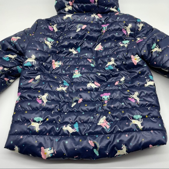 Cat & Jack Unicorn Puffer Coat Toddler Girls 2T - Picture 2 of 13